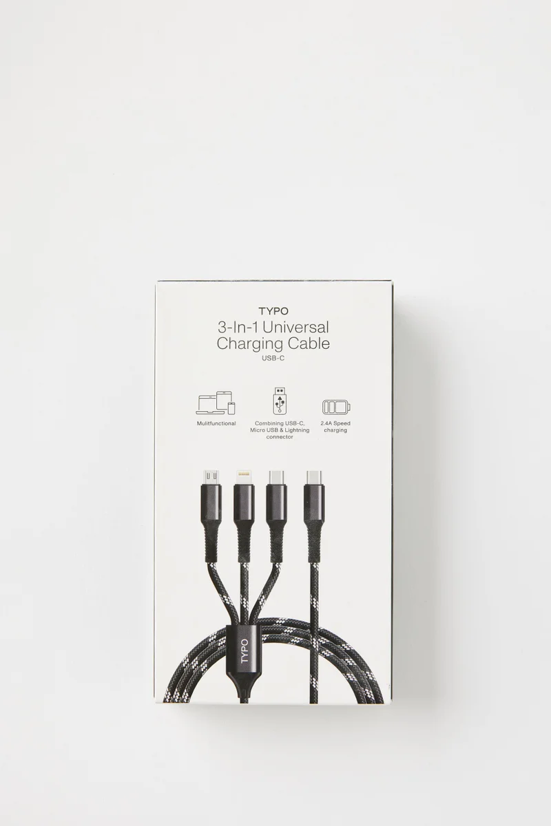 Typo 3-In-1 Usb-A Charging Cable